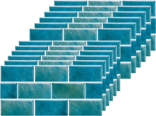 Blue brick tile stickers for - brick,
