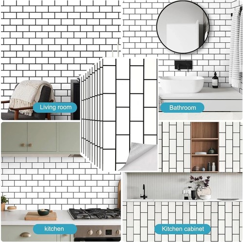 100x white tiles sticker - 10-100x,