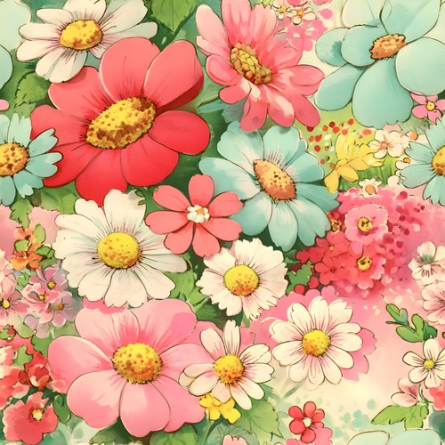 Floral tile stickers pcs - tile,