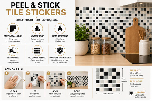 Peel stick tile stickers - peel,